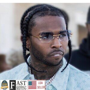 Men Sunglasses Hip‎ Hop Gold Blue Lens Fashion Retro Classic Shades Quevo Lentes